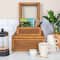 Hello Honey® Dark Brown Modern Decorative Square Woven Rattan & Wood Display Box Set with Glass Top
